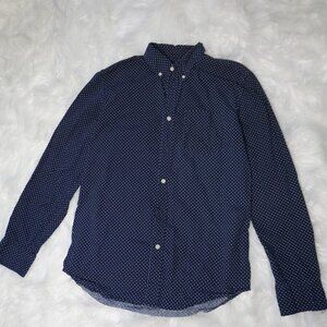 Dark Blue Polka Dot Joe Fresh Dress Shirt